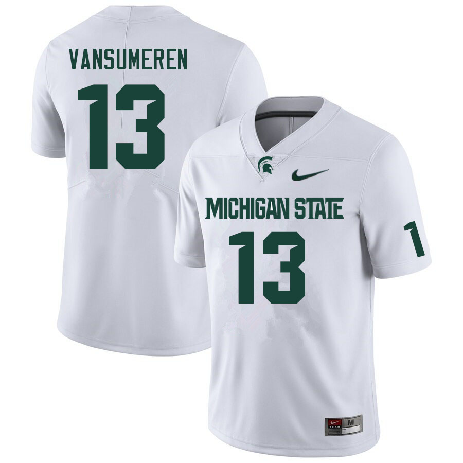 Men #13 Ben VanSumeren Michigan State Spartans College Football Jerseys Sale-White